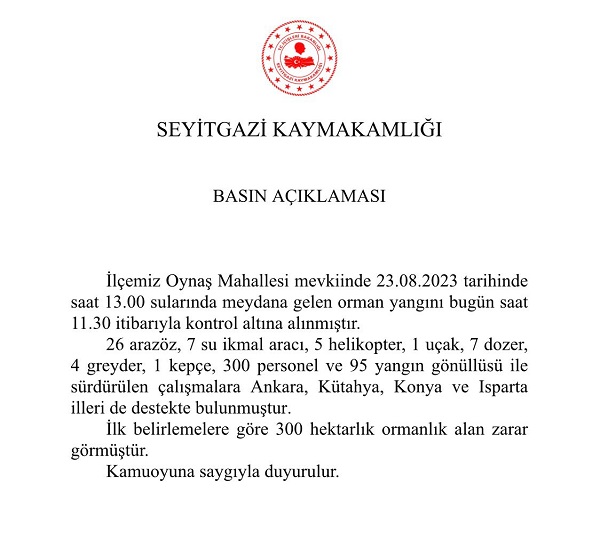 BASIN AÇIKLAMASI